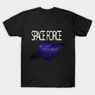 space force galaxy white T-Shirt